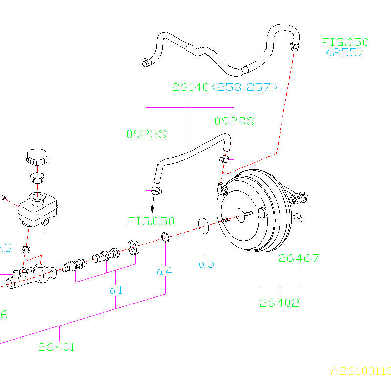 Subaru Brake Booster Hose 2005-2009 Legacy GT